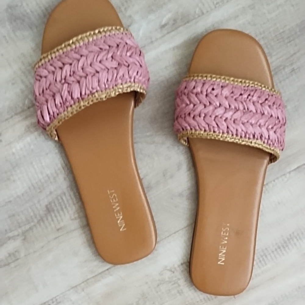 Nine West Pink Slide Sandals size 9